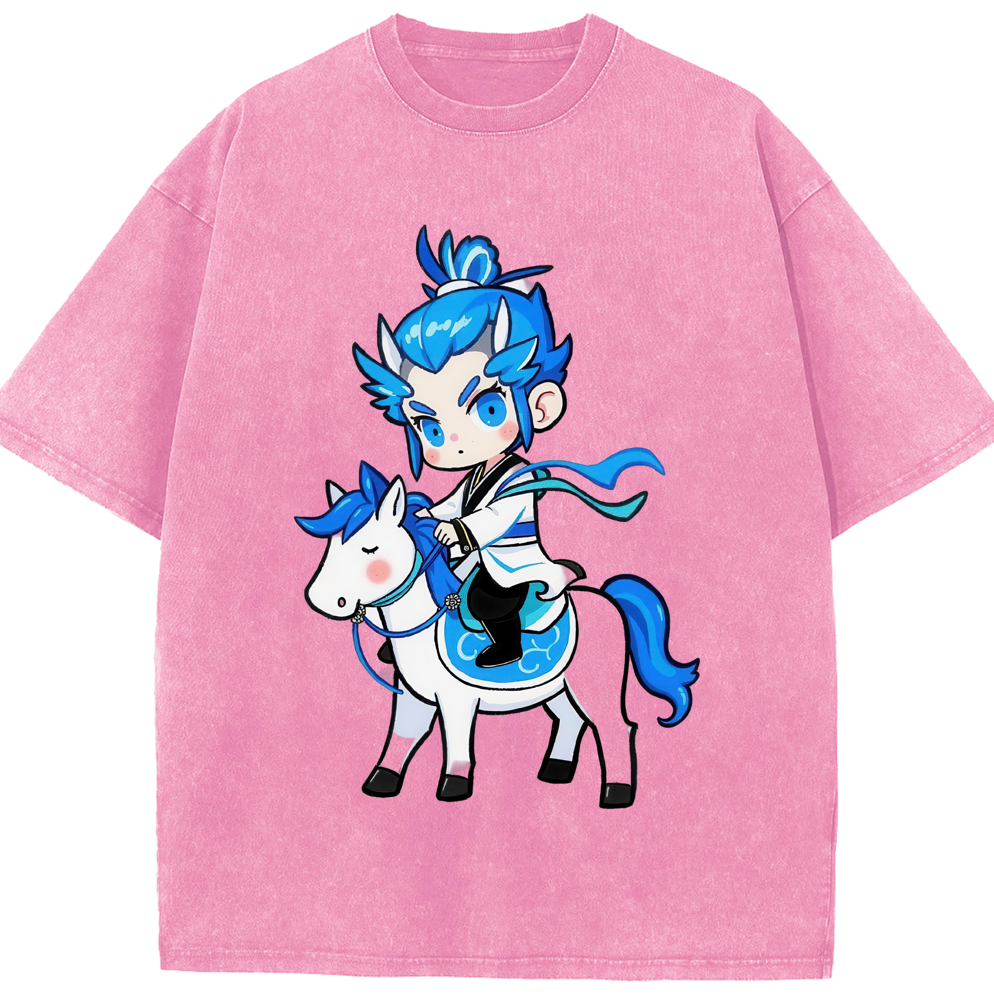 （画像用） Ne Zha 2 ナタ 魔童の大暴れ 綿100% ヴィンテージ風 半袖Tシャツ（フロントプリント）